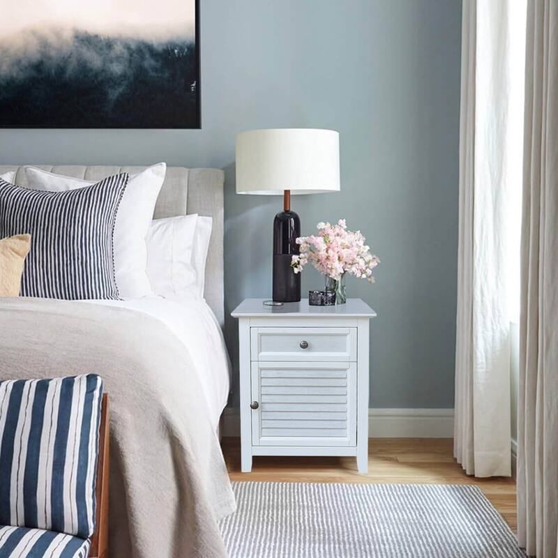 International Concepts Solid Wood Nightstand with Storage Cabinet