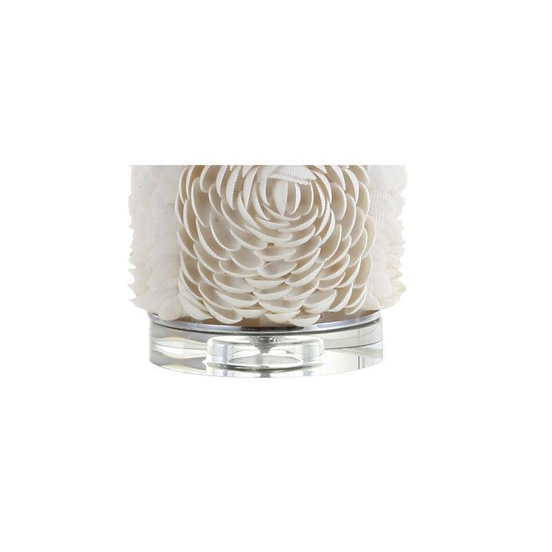Kennedy 28.5" Seashell/Resin/Crystal LED Table Lamp, Cream by JONATHAN Y