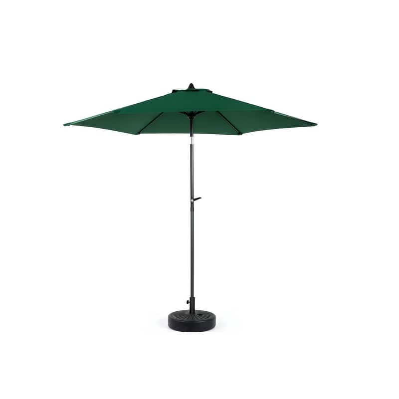 Push-Button Tilt 9FT Patio Umbrella - Easy Crank Lift, 6 Sturdy Ribs (Base Not Included)