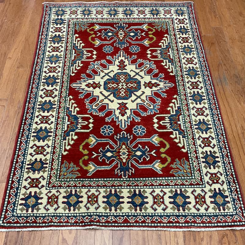HERAT ORIENTAL Handmade Kazak Wool Rug - 3'6" x 5'5"
