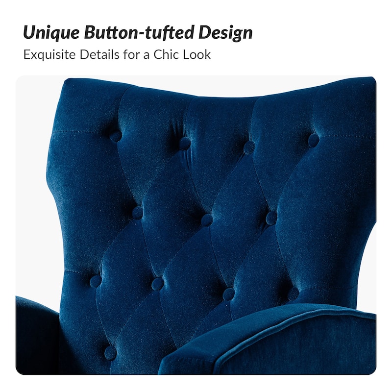 Abadiana Accent Tufted Chair with Metal Base by HULALA HOME