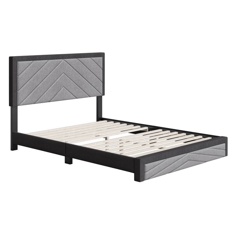 Modern Platform Bed and Mattress Bundle - Bed Frame with 8 in. Memory Foam Mattress Included by Boyd Sleep