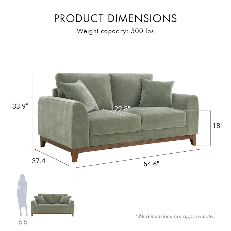 Furniture of America Lurek Mid Century Modern 3-Piece Chenille Sofa Set