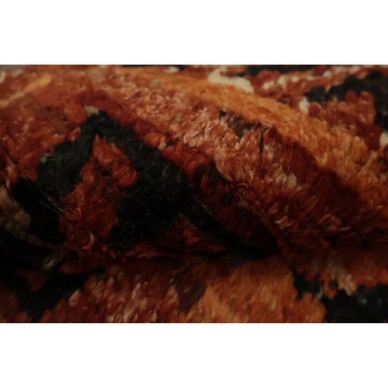 Hand Knotted Oriental 100% Wool Carpet Modern Tribal Oranges & Rust Moroccan Area Rug - 10' 0'' X 6' 8''