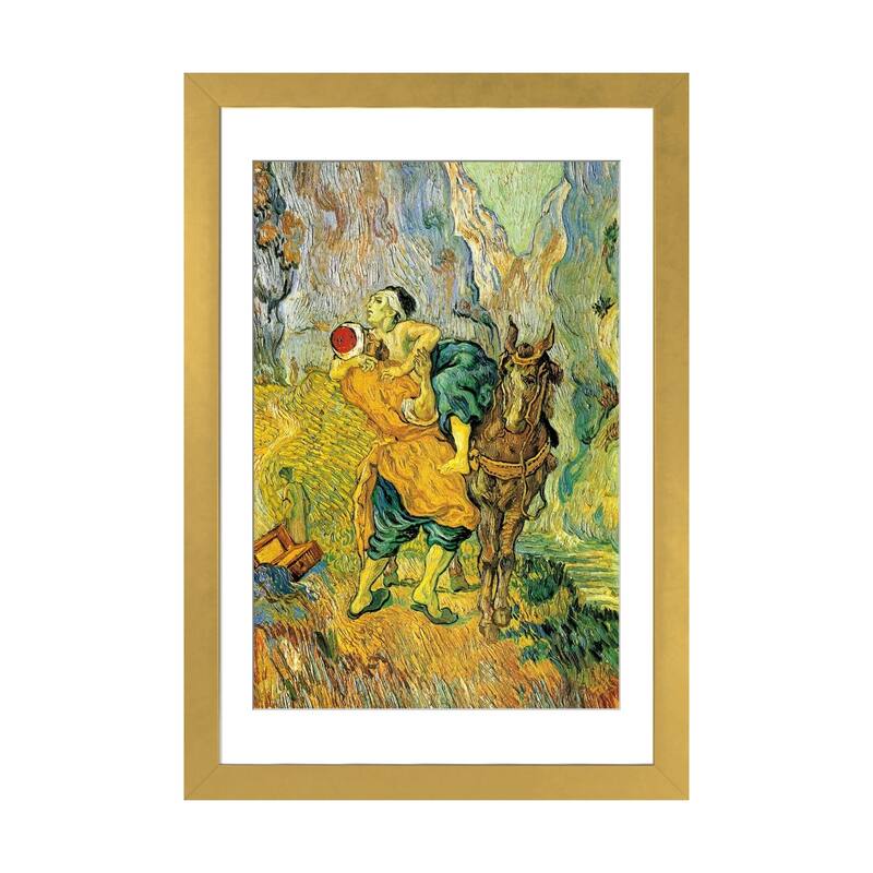 iCanvas "The Good Samaritan" by Vincent van Gogh - Gold - 24x16x1