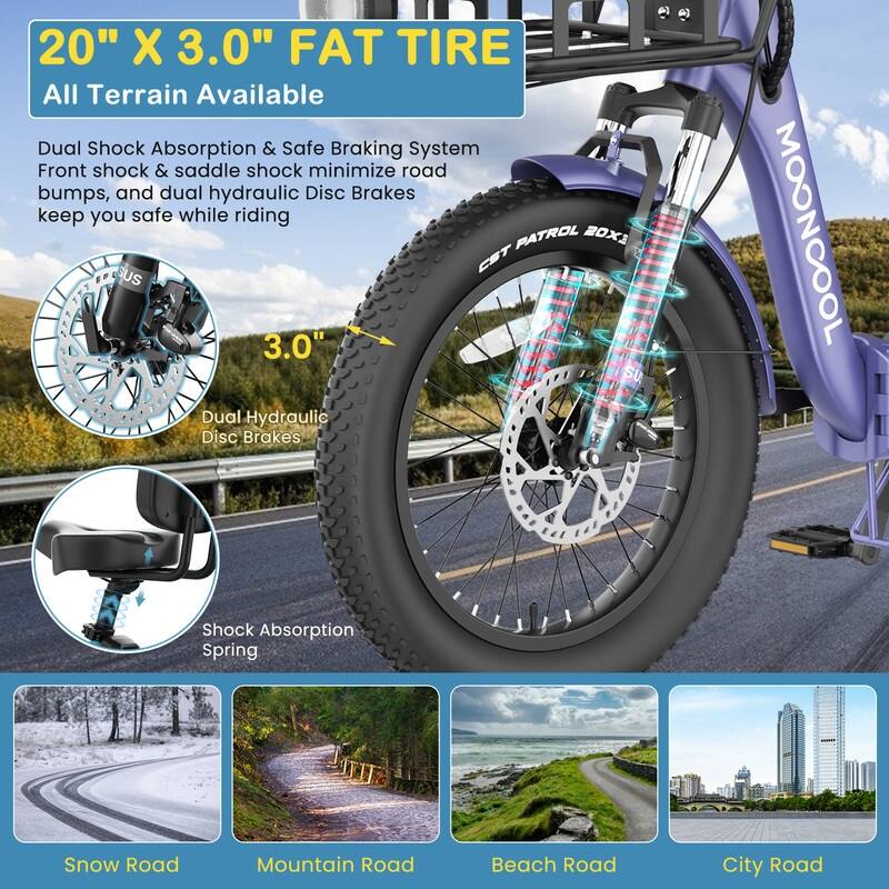 Folding Electric Tricycle for Adults, w/ Basket and Removable Battery