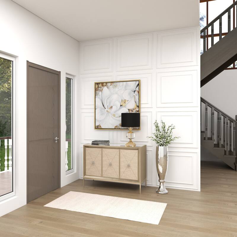 Crystal Room Table or Buffet Lamp with Black Shade and Gold Accents - Black or Gold - Roche River Decor