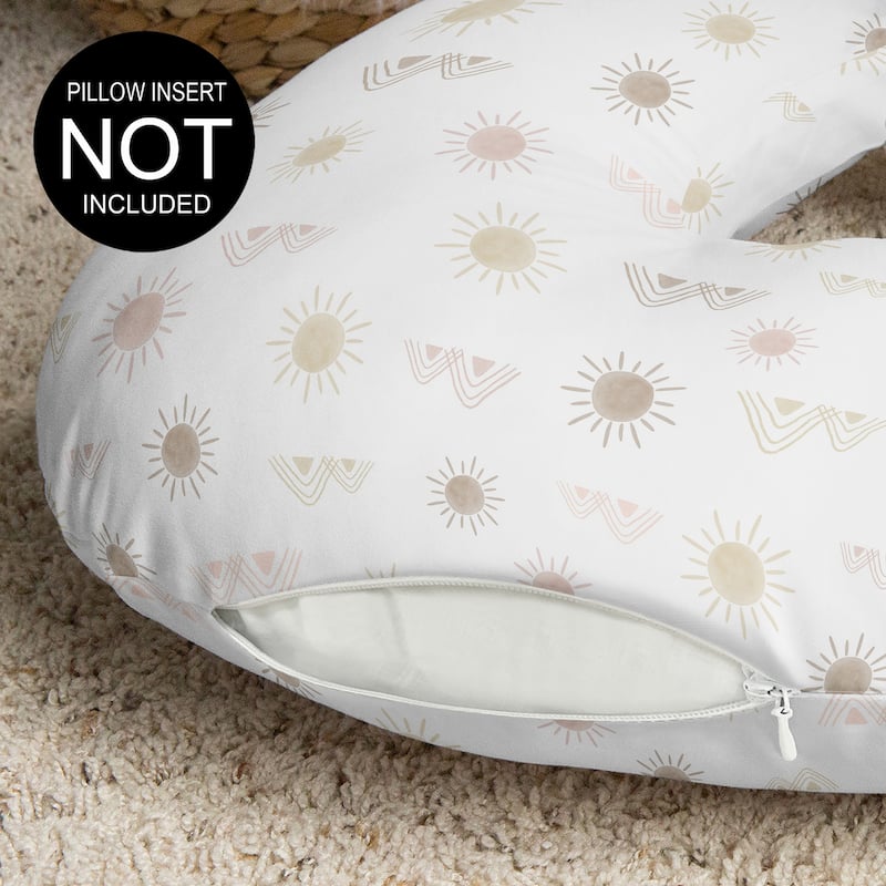 Sweet Jojo Designs Boho Desert Sun Nursing Breastfeeding Pillow Cover Case Pillow Not Included Pink Taupe Bohemian Watercolor
