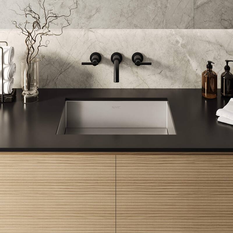 Ruvati 20 x 14 inch Brushed Stainless Steel Undermount Bathroom Sink Stainless Steel - RVH6140ST