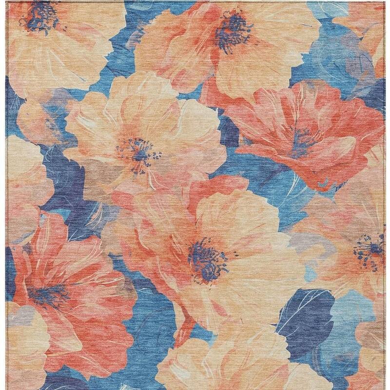 HomeRoots Floral Transitional Rectangle Outdoor Rug