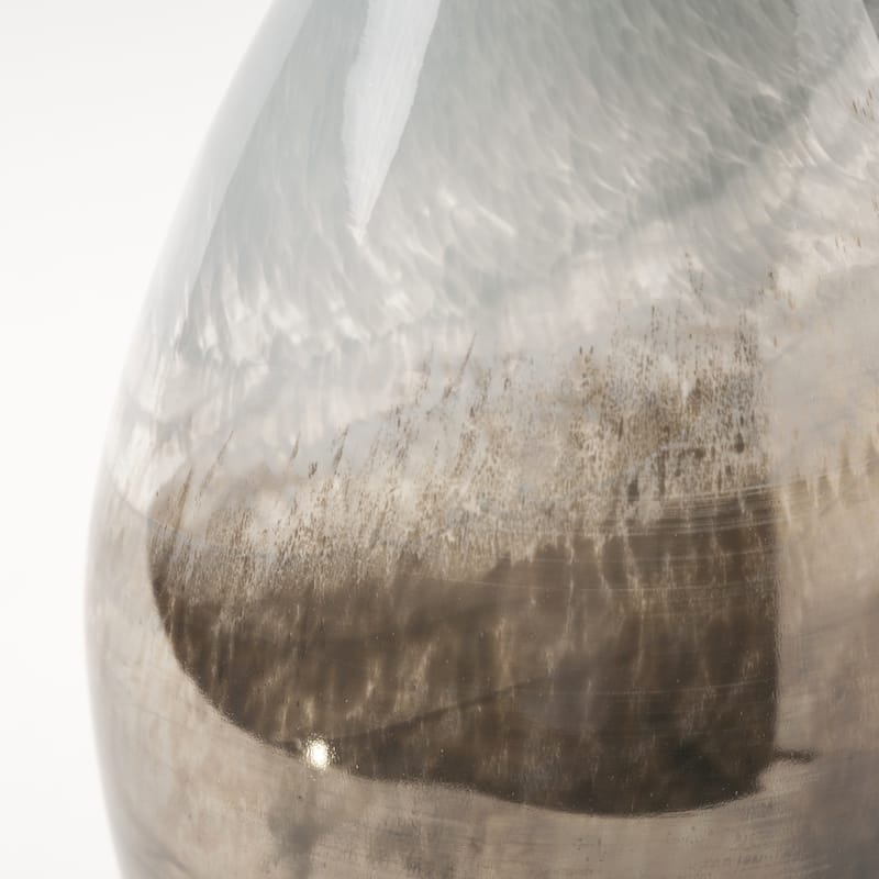 21'' Handcrafted Spun Glass Vase Multi-Tonal Blue, Gray, Taupe & White - 7" x 7" x 21"