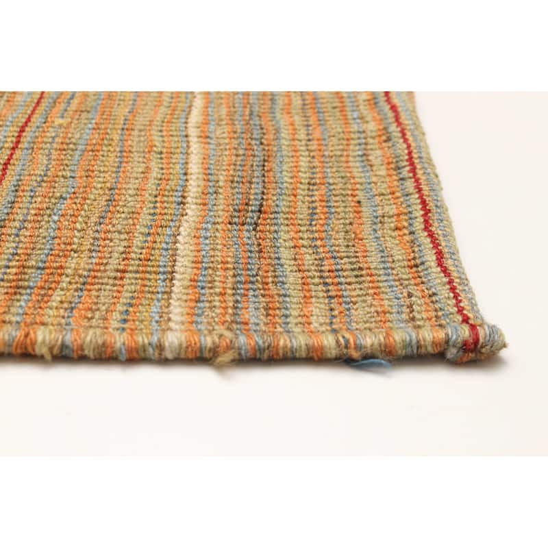 ECARPETGALLERY Flat-Weave Boho Tan Wool Kilim - 7'2 x 9'11