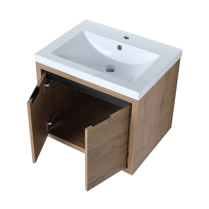 24 inch Bathroom Vanity with White Resin Top and Basin