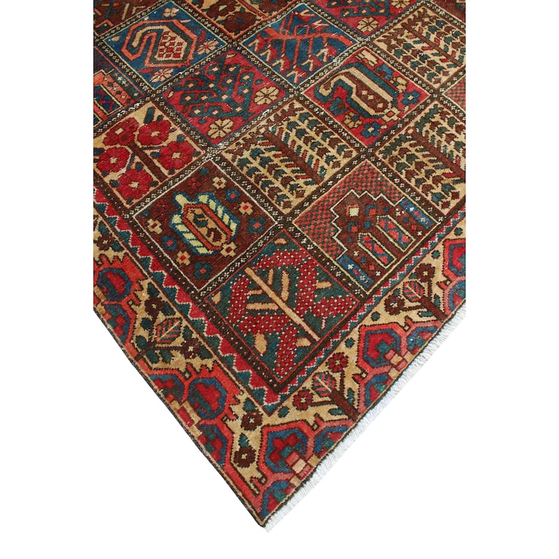 Fine Vintage Bakhtiari Nicolette Red/Brown Rug - 6'5" x 9'4"