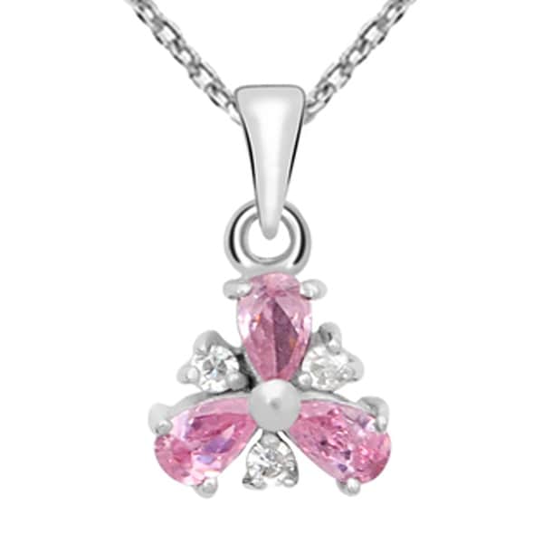 Cubic Zirconia Sterling Silver Pear Chain Pendant by Orchid Jewelry. Opens flyout.