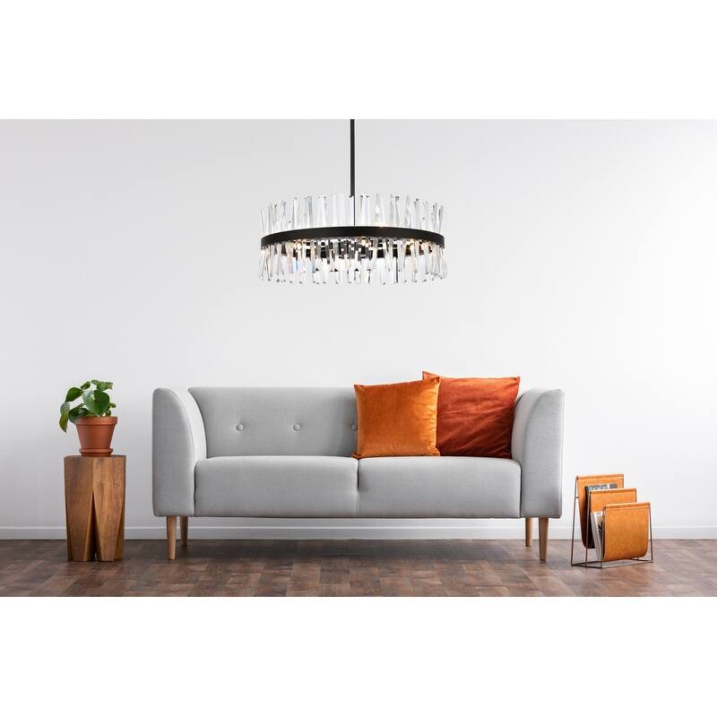 Indigo Home 32 inch crystal round chandelier light