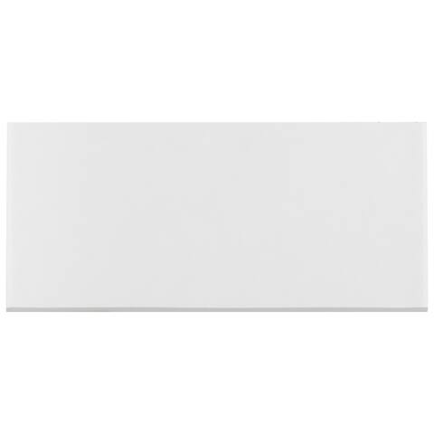 Merola Tile Revival White 3.5" x 7.75" Ceramic Bullnose Floor and Wall Trim Tile - (1 Tile)