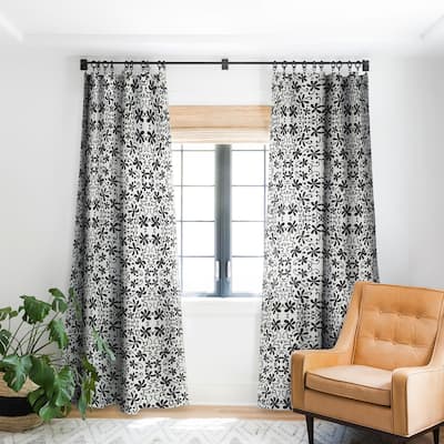 1-piece Blackout Black On White Made-to-Order Curtain Panel