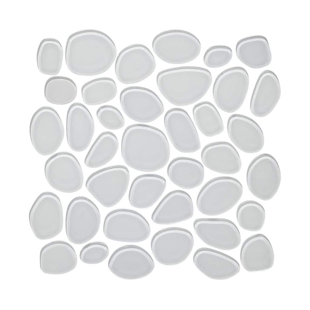 Cruz Bay Studio BG14 Glass Pebble - 12" x 12" Geometric Wall Tile - - Pure Silk Gloss