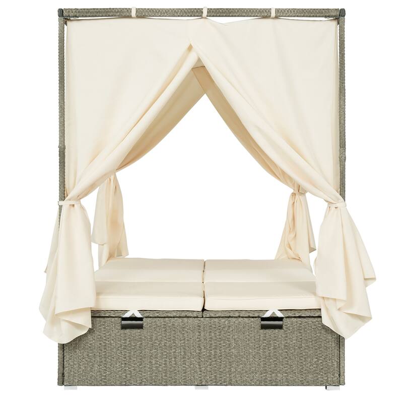 Adjustable Gear Sunlounger with Cushion for Outdoor Tanning & Relax