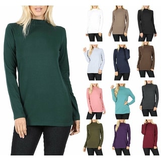 NioBe Clothing Womens Long Sleeve Cotton Mock Neck Top
