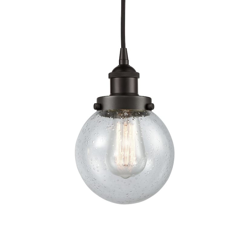 Innovations Lighting 616-1PH-10-6 Beacon Pendant Beacon 6" Wide Mini - Oil Rubbed Bronze / Seedy