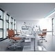 preview thumbnail 13 of 38, Office Chair With Arms Stools For Counter Height Bar Office Wheels PU Leather Rest Tilt Swivel Work Office Standing Desk