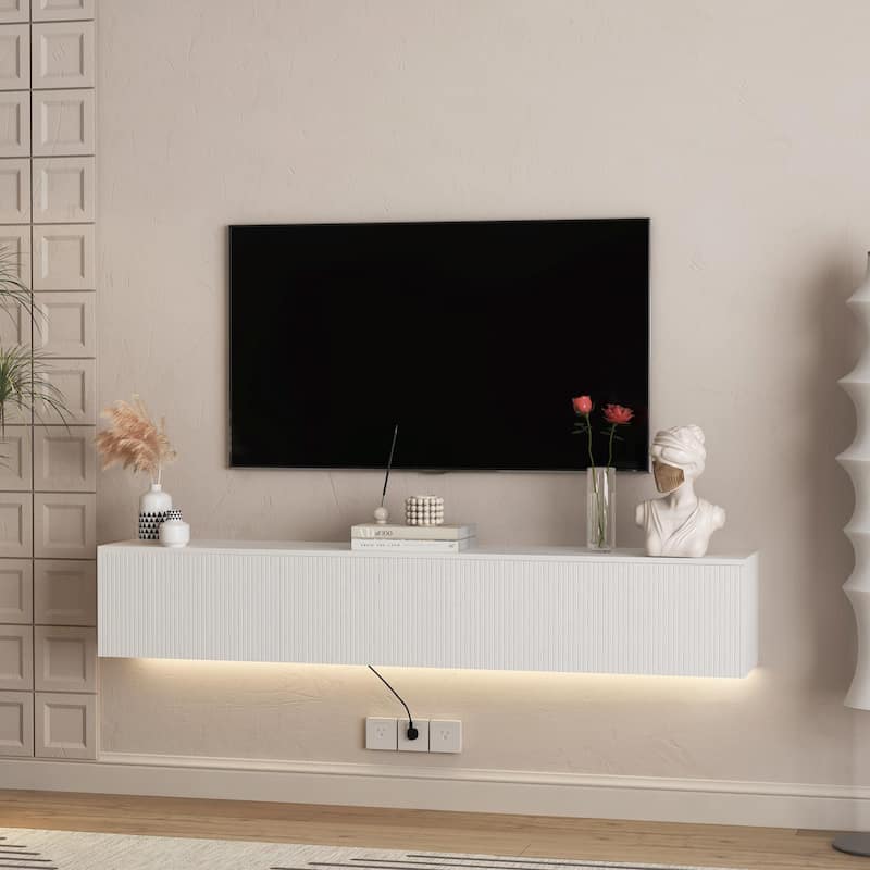 69" Modern TV Stand, Stylish Floating TV Cabinet Entertainment Center for 55-70 Inch TVs