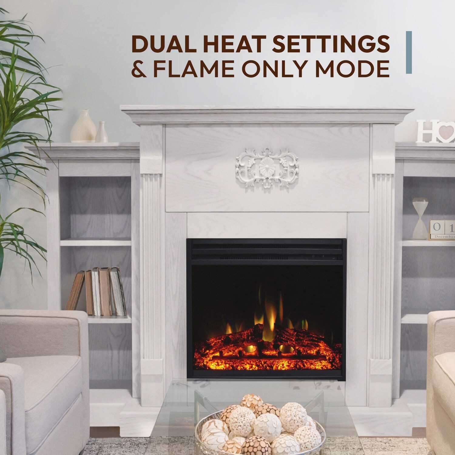 Cambridge Sanoma 72-In. Traditional Electric Fireplace Heater with