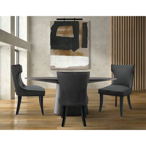 Chic Home Zeke 2-Piece Dining Side Chair in PU Leather Espresso Wood Frame