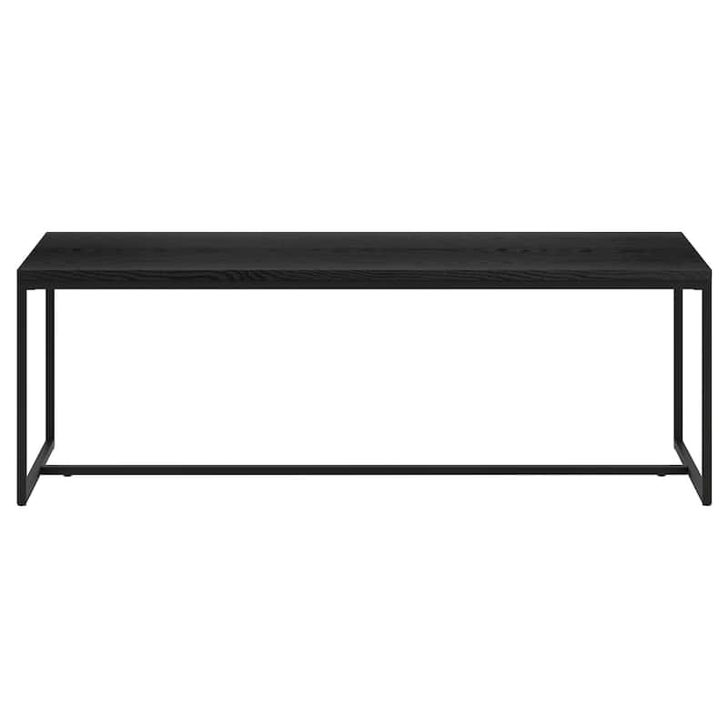 47-Inch Black Coffee Table Sturdy Rectangular Design for Living Room Office - 47” x 21” x 16” - Black