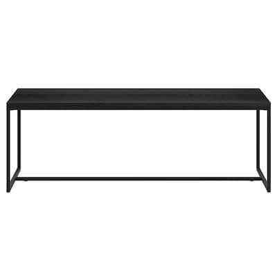 47-Inch Black Coffee Table Sturdy Rectangular Design for Living Room Office - 47” x 21” x 16”