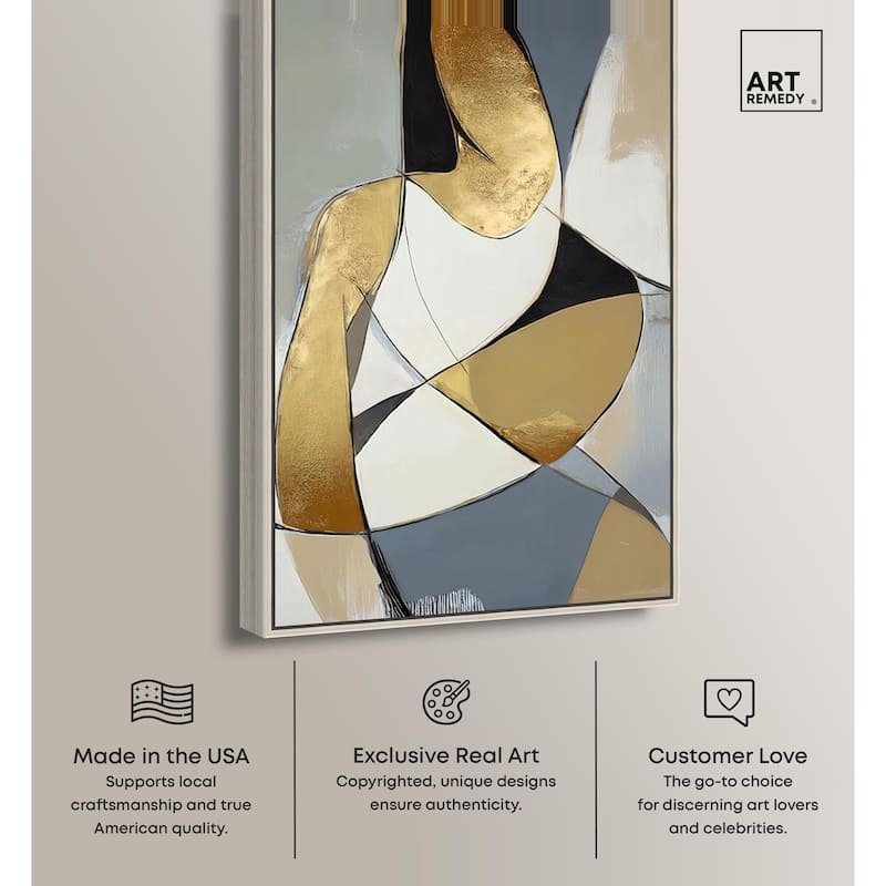 Gold Leaf Contours Canvas by Art Remedy