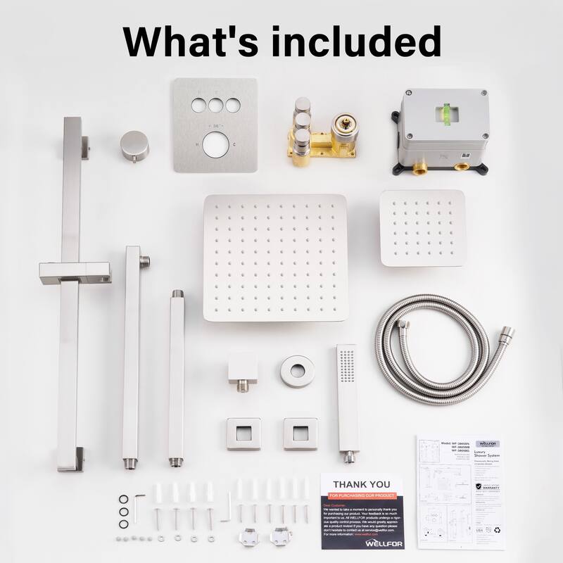 3-Function Dual Shower System With 10in. Square Shower Head With Hand Shower(Valve Included)