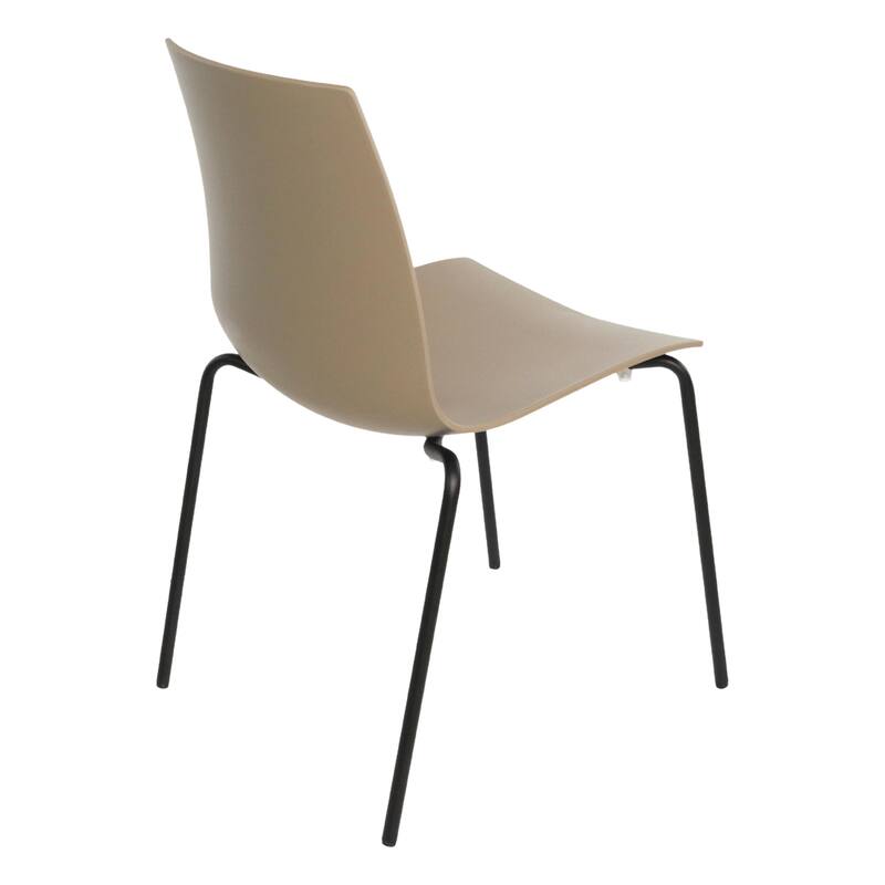 Furnish Theory Aero-S Pro Indoor/Outdoor Stackable Dining Side Chairs Polypropylene Shell & Powder-Coated Steel Legs (Set of 2)