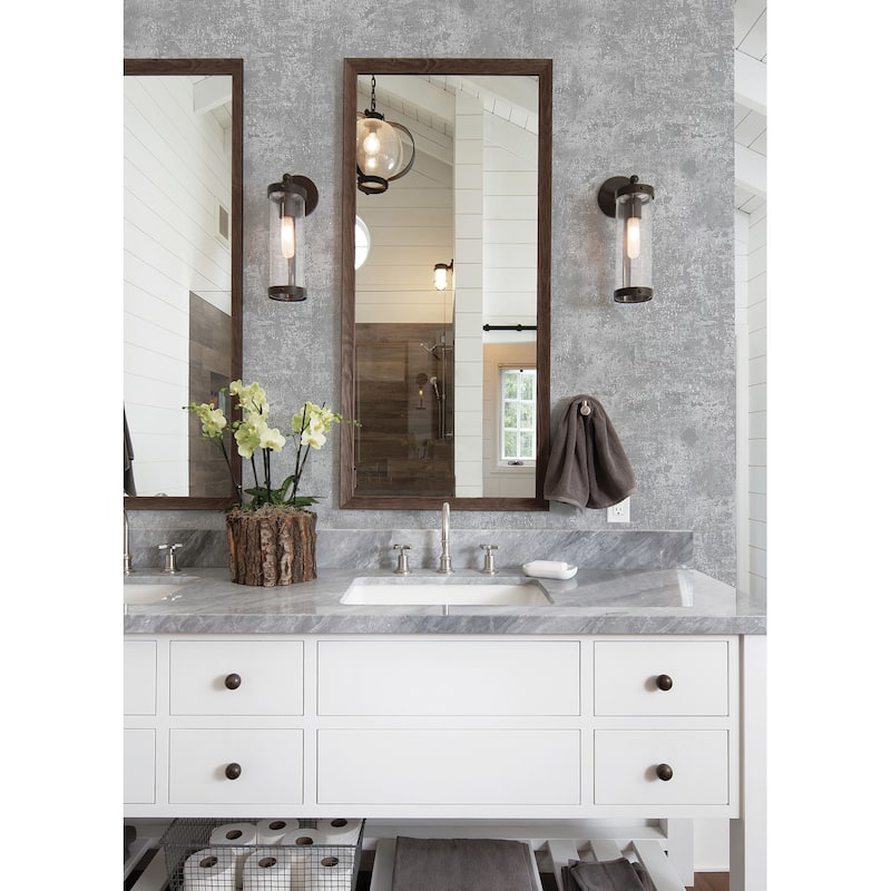 A-Street Prints Kelui Charcoal Stucco Wallpaper