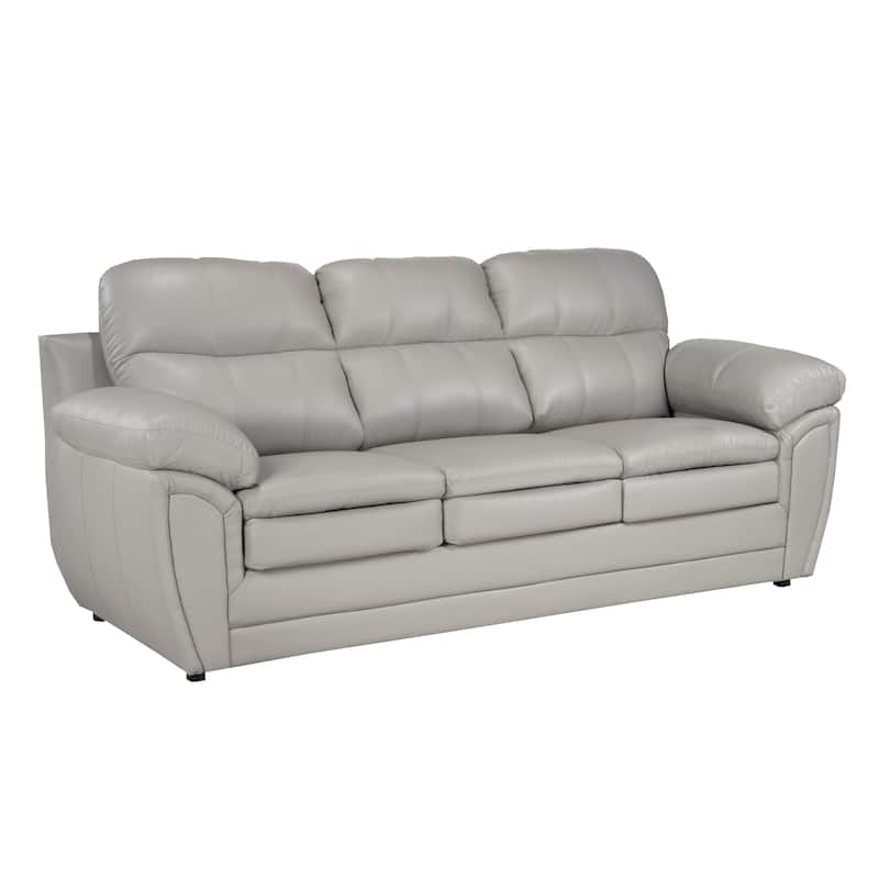 Simon Leather Gel Upholstered Sofa - Steel Grey - 38"H x 86"W x 36"D