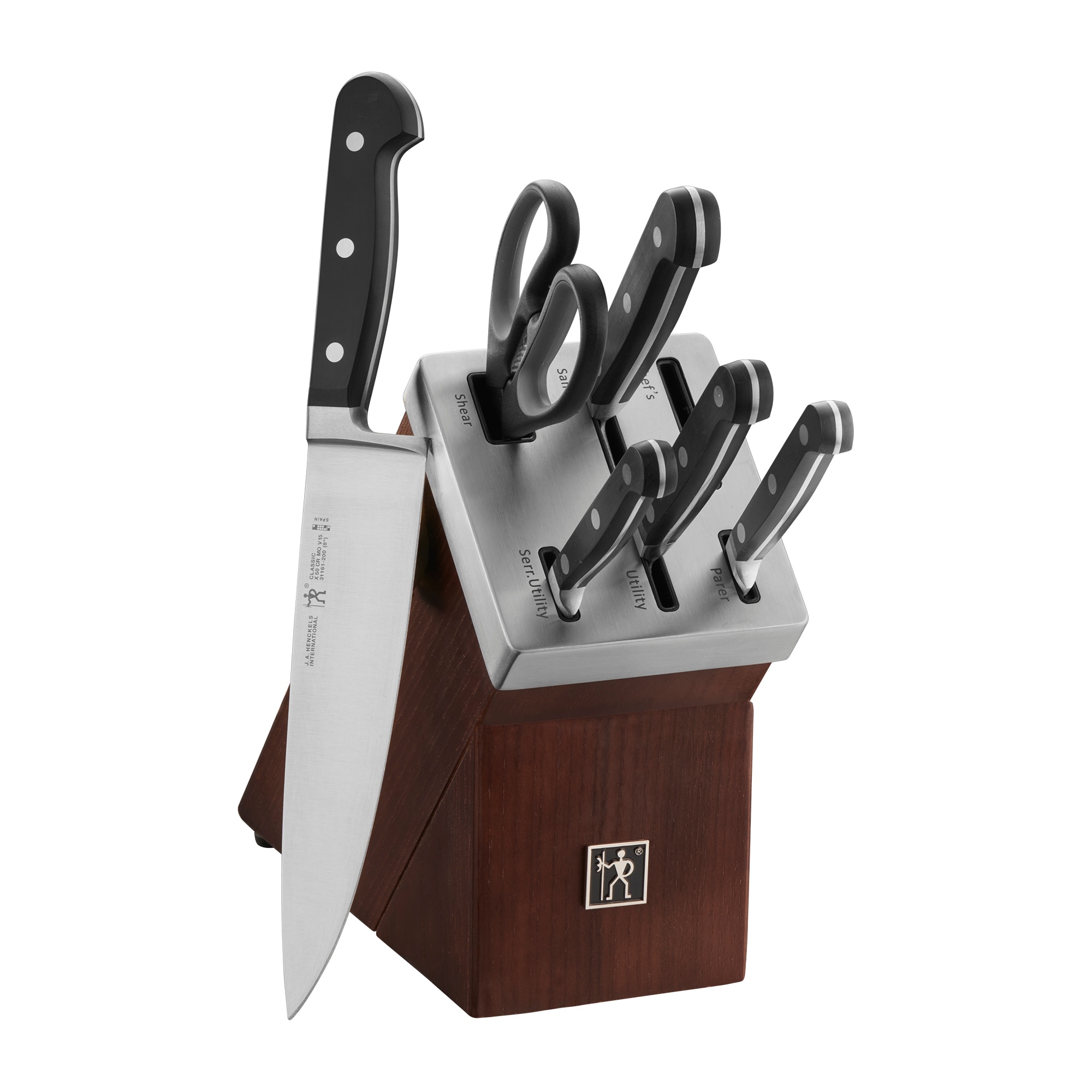 Costway 16-Piece Kitchen Knife Set Stainless Steel Knife Block Set w/  Sharpener 