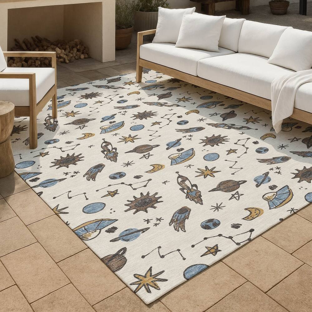 Machine Washable Indoor/ Outdoor Spaceship Chantille Rug