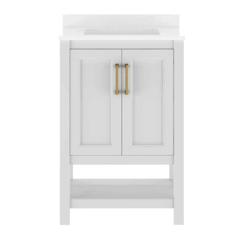 Bathroom Vanity with Undermount Sink and Open Storage Shelf