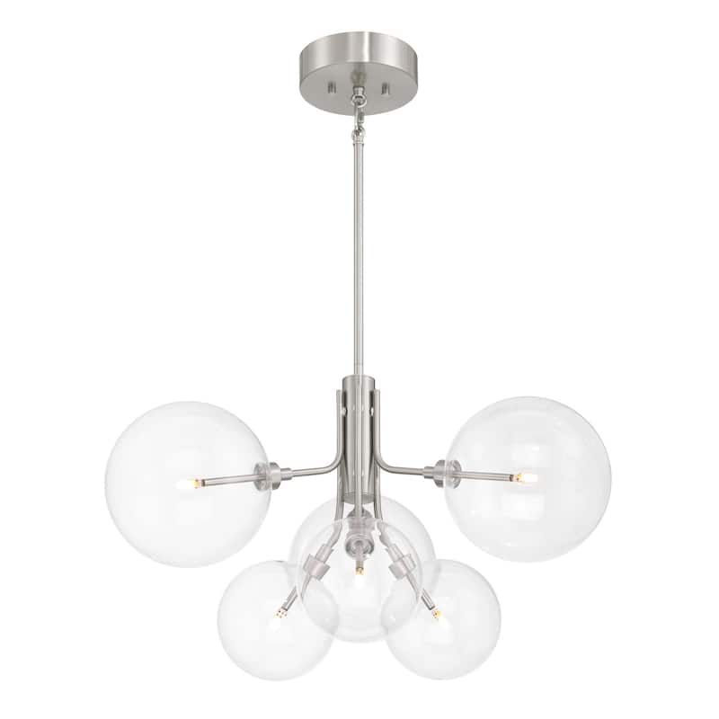 Bellevue SHCH44131 6 Light 27" Wide LED Chandelier with Clear Glass