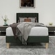 preview thumbnail 72 of 91, Caxkun Upholstered Platform Bed Frame with Wingback headboard