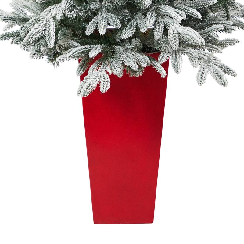 5ft Artificial Christmas Tree with Lights & Planter - Holiday Spruce Decor - Green - 60