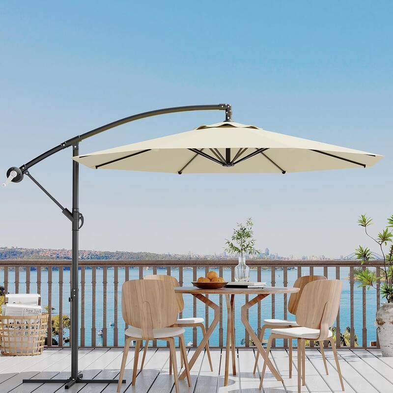 10FT UV Protection Cantilever Umbrella Outdoor Patio - Beige