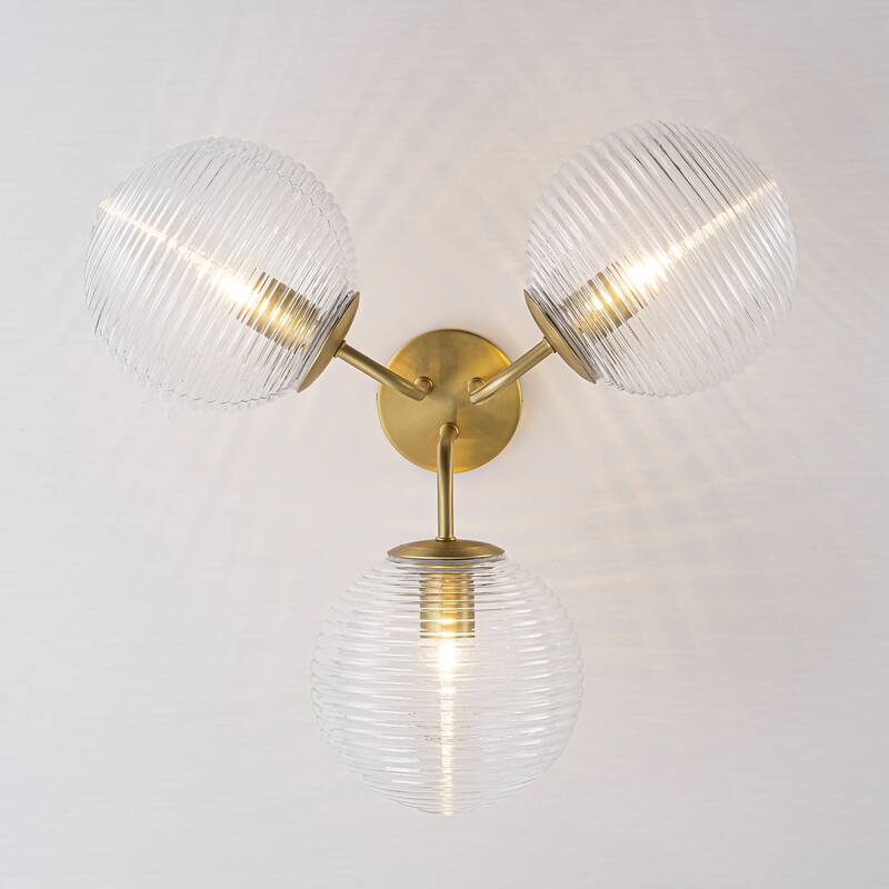 3 - Light 22'' Modern Sputnik Globe Glass Semi Flush Mount Light