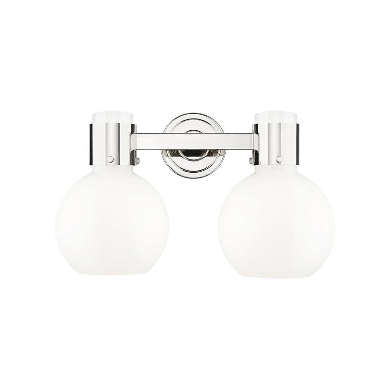 Innovations Lighting 464-2W-10-16 Lawton Sphere Vanity Lawton Sphere 2 - Polished Nickel / Gloss White