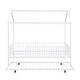 preview thumbnail 13 of 11, White Full Size House-Shaped Design Platform Bed with Fence and Twin Size Trundle