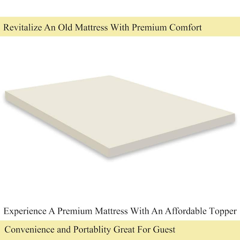 ONETAN, 2-inch High Density Foam Mattress Toppers,Add Comfort To Mattress