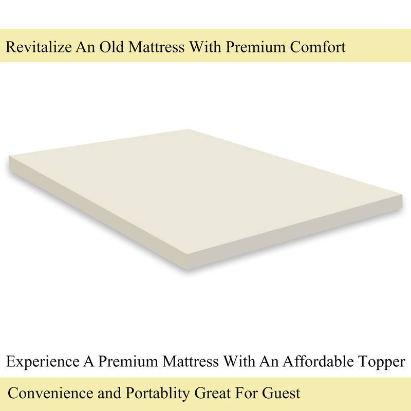 ONETAN 2-Inch High Density Foam Mattress Toppers,Add Comfort To Mattress