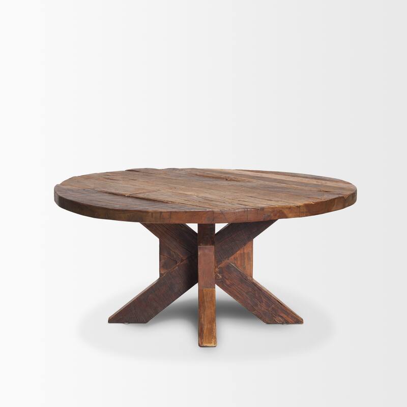 Heidi Reclaimed Brown Wooden Coffee Table - 39.5L x 39.5W x 18.5H